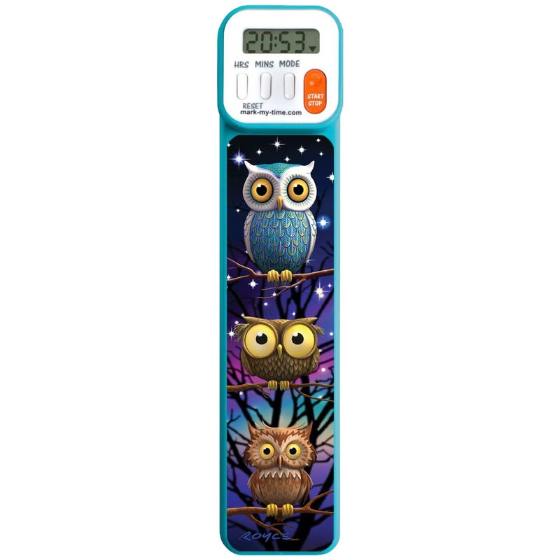 Mark-My-Time - Digital Bookmark - Mark My Time Reading Timer and Bookmark for Kids, Cool Bookmarks and Reading Incentives, Christmas Gift & Stocking Stuffer for Book Lovers - 3D Owls - Image 1